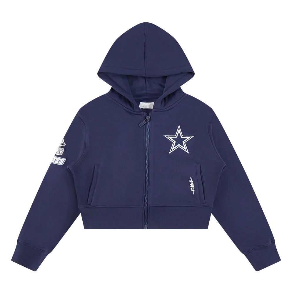 NFL DALLAS COWBOYS CLASSIC BIG GIRLS  FLEECE FULL ZIP HOODIE (MIDNIGHT NAVY) - Image 3