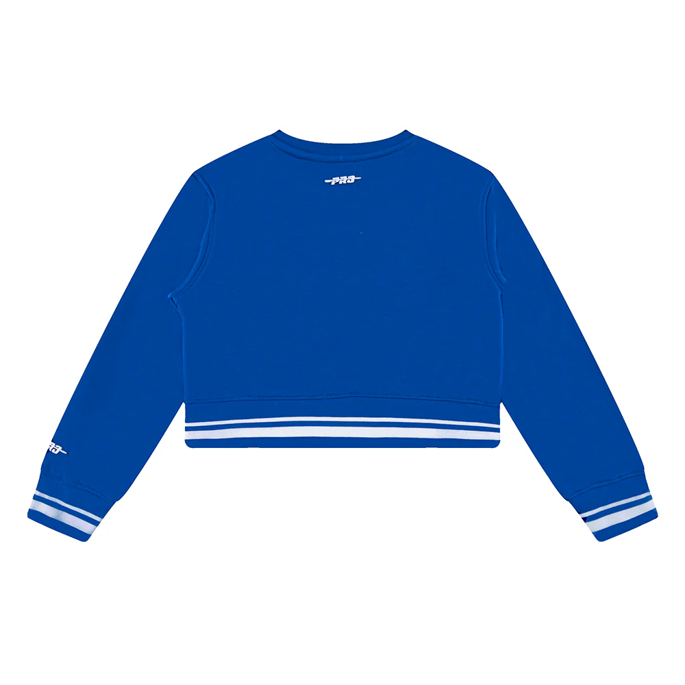 NFL DALLAS COWBOYS RETRO CLASSIC BIG GIRLS RIB FLEECE CREWNECK (DODGER BLUE) - Image 4