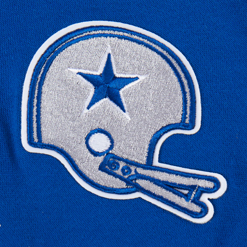 NFL DALLAS COWBOYS RETRO CLASSIC BIG GIRLS RIB FLEECE CREWNECK (DODGER BLUE) - Image 5