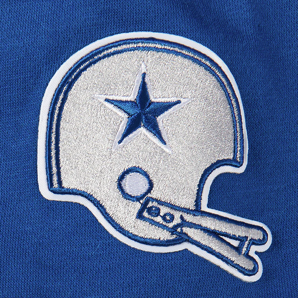 NFL DALLAS COWBOYS RETRO CLASSIC BIG GIRLS RIB FLEECE PULLOVER HOODIE (DODGER BLUE) - Image 5