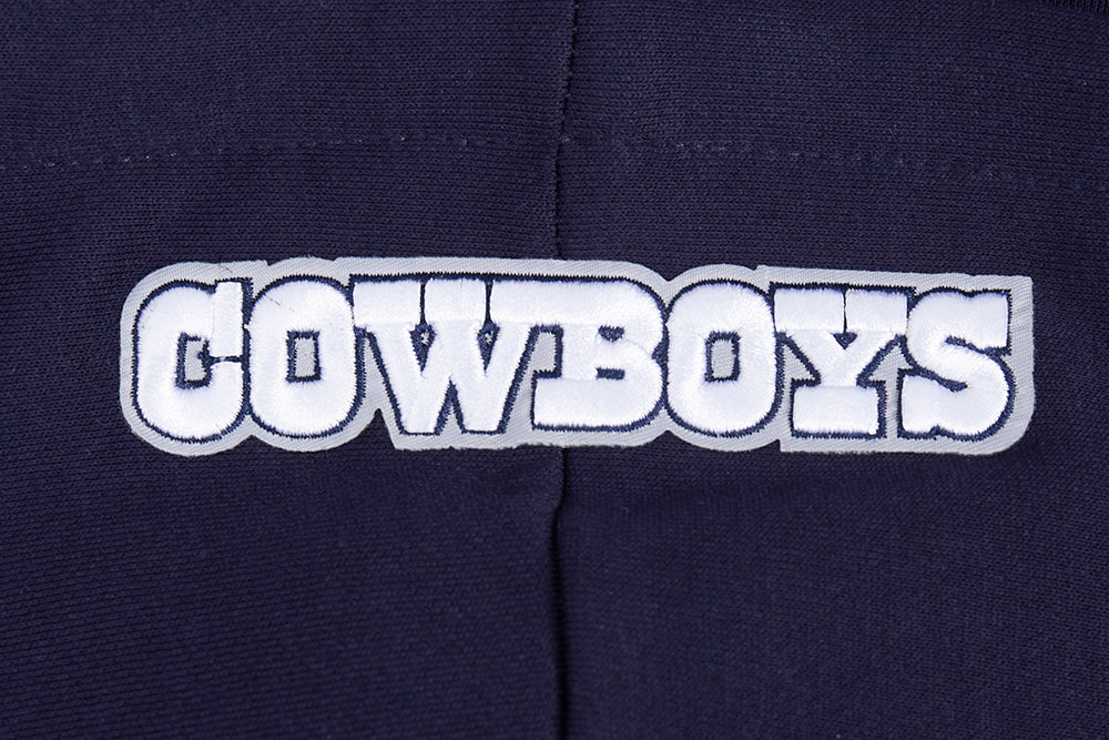 NFL DALLAS COWBOYS SCRIPT TAIL WOMEN'S RIB FLEECE CROPPED PULLOVER HOODIE (MIDNIGHT NAVY) - Image 6