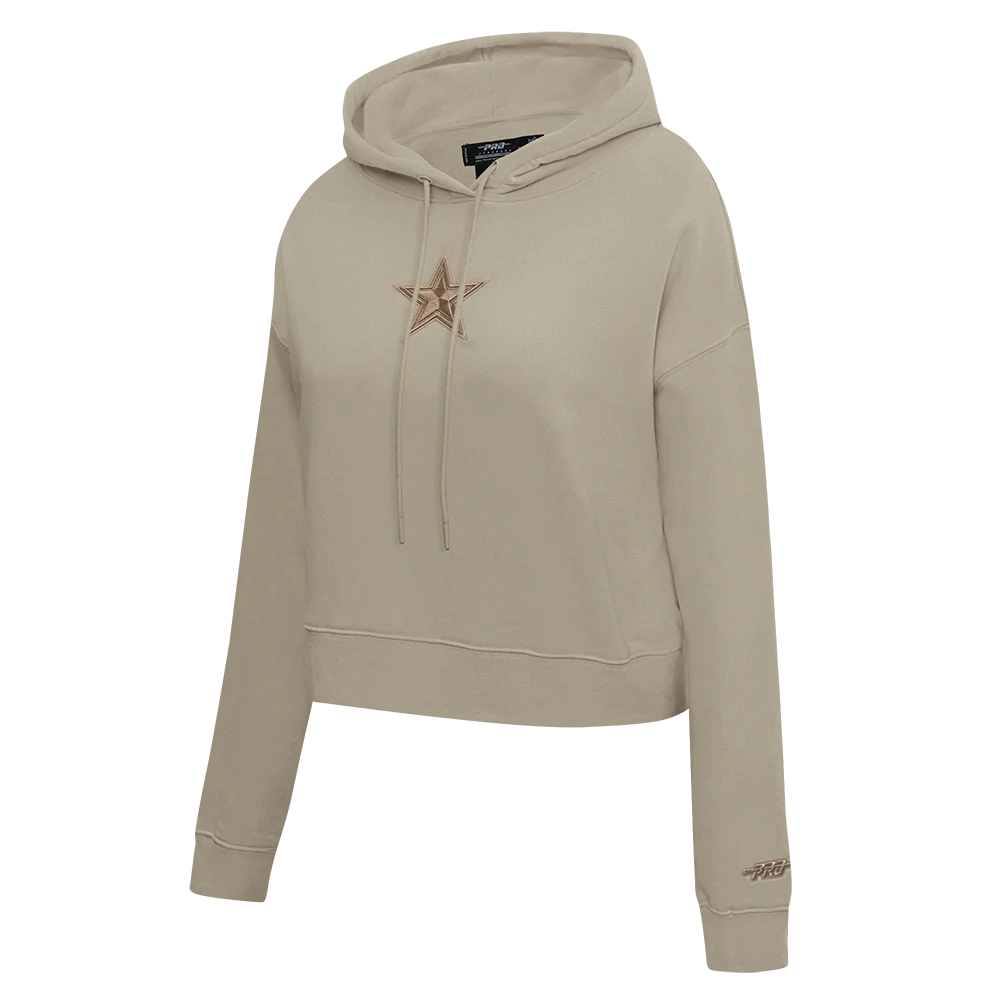NFL DALLAS COWBOYS WINGSPAN WOMEN'S FLC CROPPED PO HOODIE (TAUPE) - Image 4