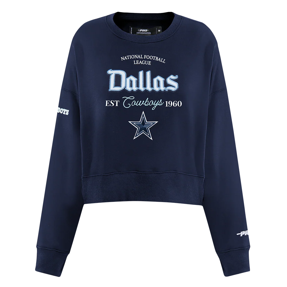 NFL DALLAS COWBOYS COUNTRY CLUB WOMEN'S DOUBLE KNIT CREWNECK (MIDNIGHT NAVY)