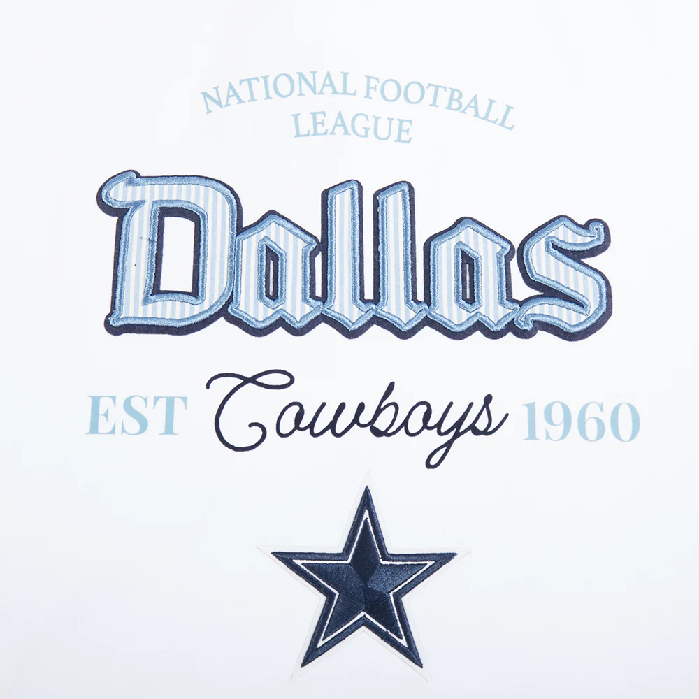 NFL DALLAS COWBOYS COUNTRY CLUB WOMEN'S DOUBLE KNIT CREWNECK (WHITE) - Image 6
