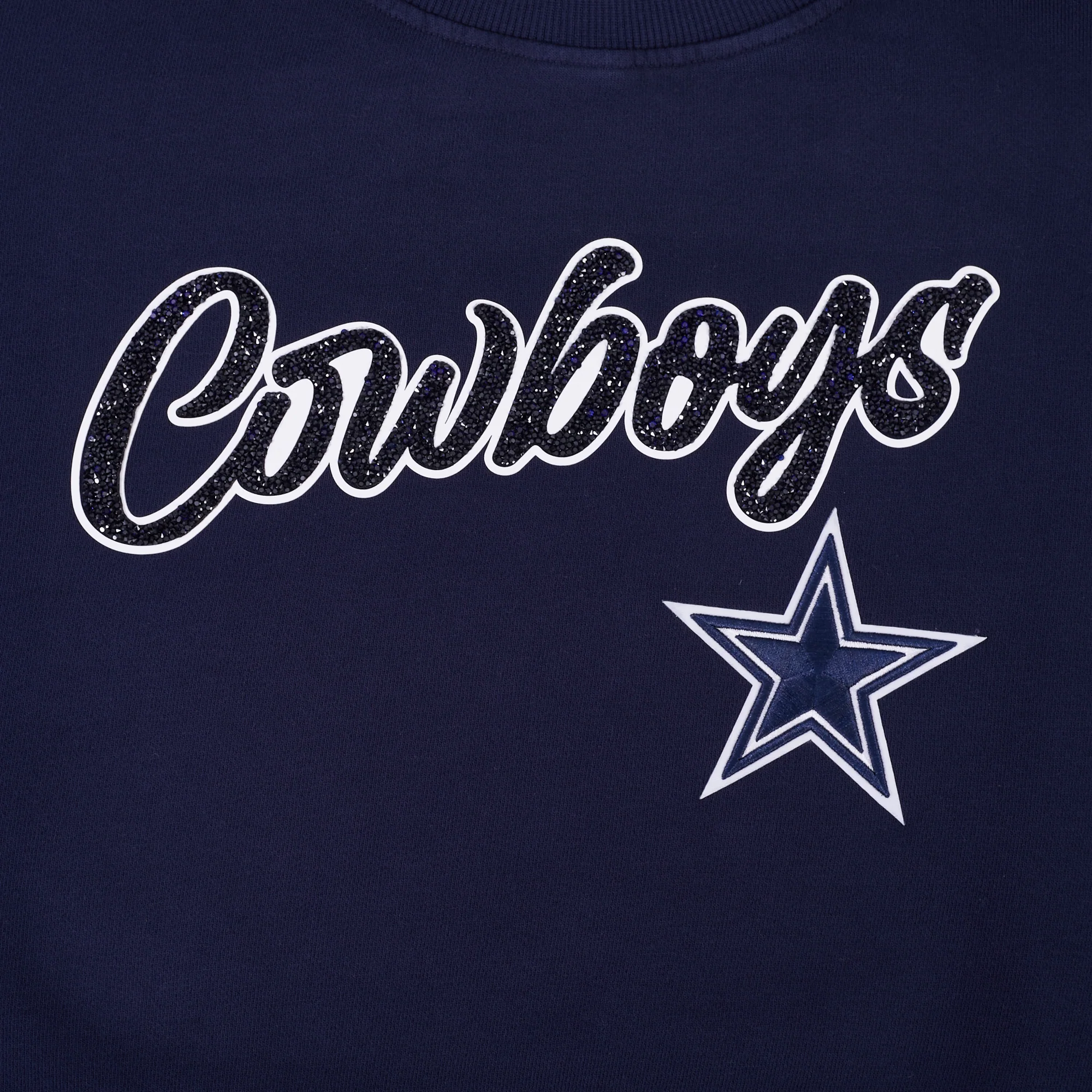 NFL DALLAS COWBOYS TEAM CRYSTALLINE WOMEN'S CREWNECK SWEATSHIRT (WASHED MIDNIGHT NAVY) - Image 6