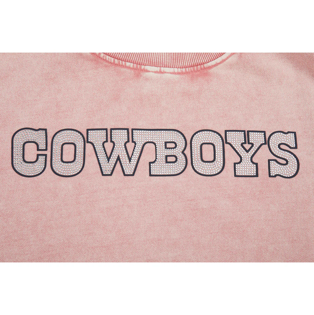 NFL DALLAS COWBOYS WASHED JEWELS WOMEN'S CREWNECK SWEATSHIRT (WASHED MAUVE) - Image 6