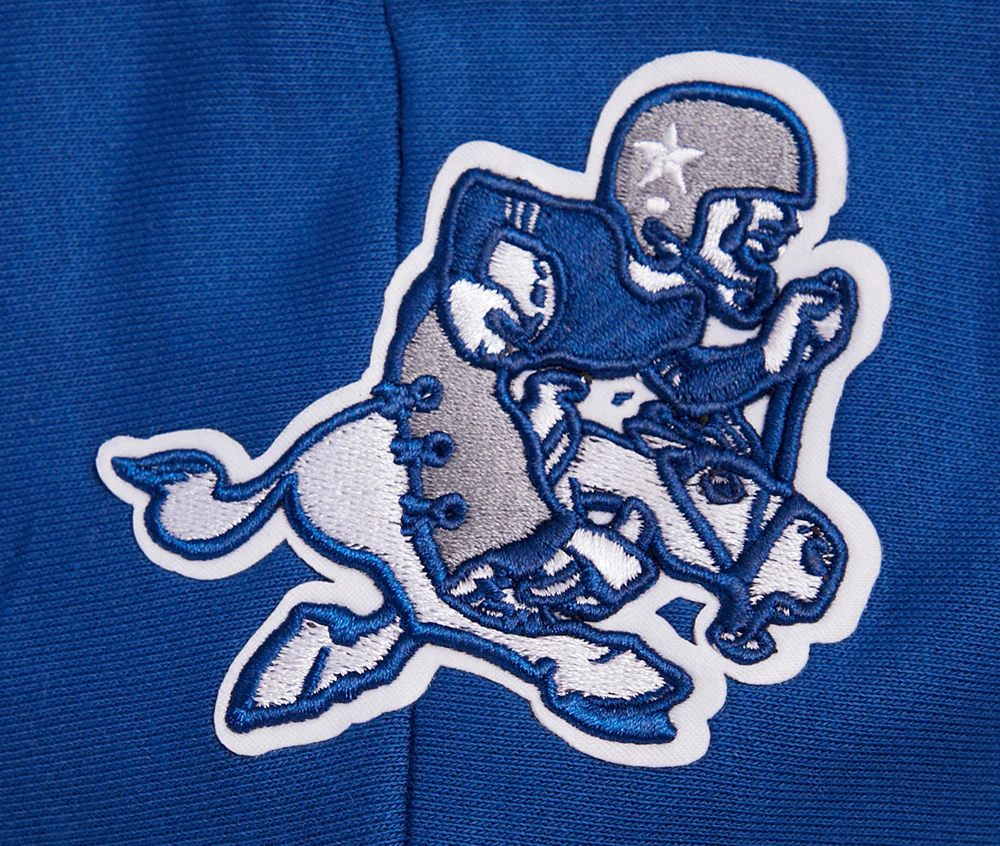 NFL DALLAS COWBOYS RETRO CLASSIC WOMEN'S FLC CROPPED PO HOODIE (DODGER BLUE) - Image 5