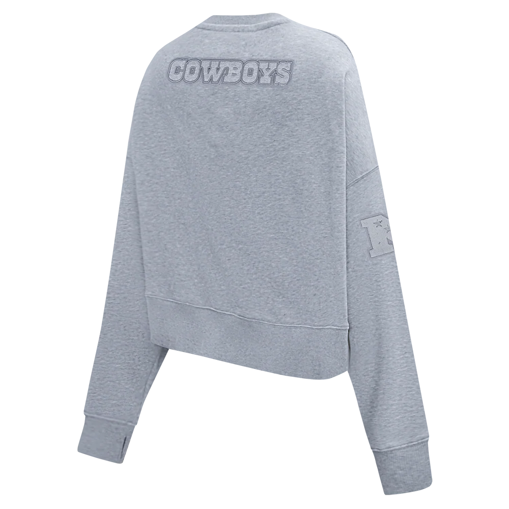 NFL DALLAS COWBOYS NEUTRAL FLEECE CREWNECK (DARK HEATHER GRAY) - Image 4