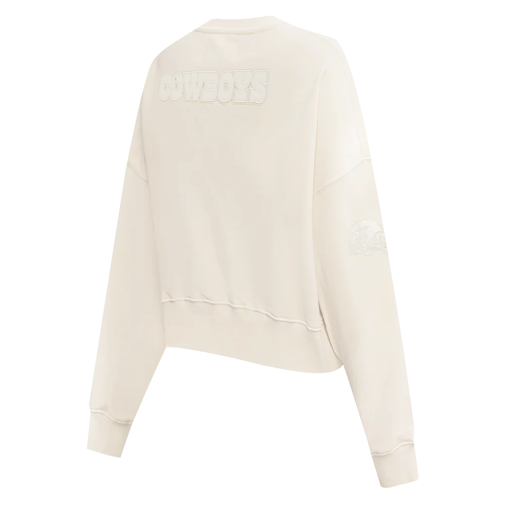 NFL DALLAS COWBOYS NEUTRAL WOMEN'S CREWNECK (EGGSHELL) - Image 4