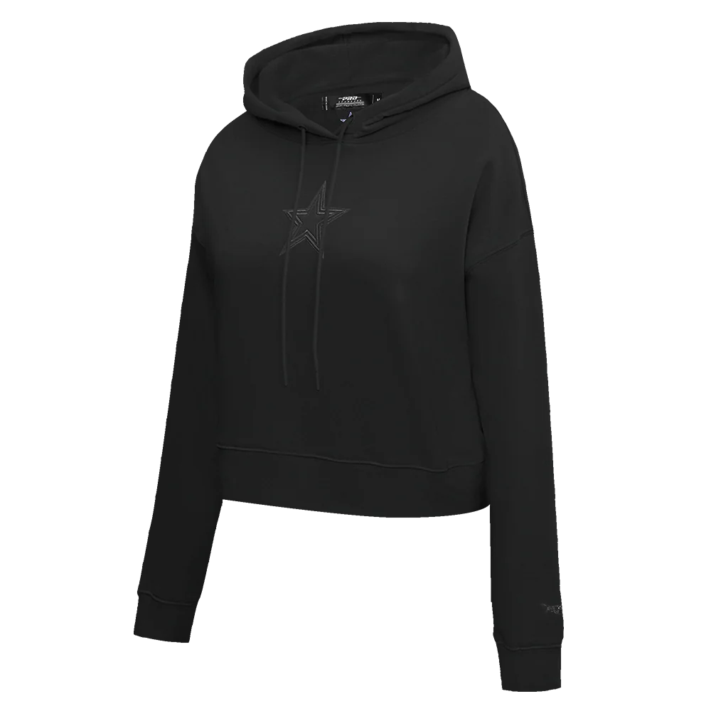 NFL DALLAS COWBOYS NEUTRAL CROPPED WOMEN'S PULLOVER HOODIE (BLACK) - Image 2