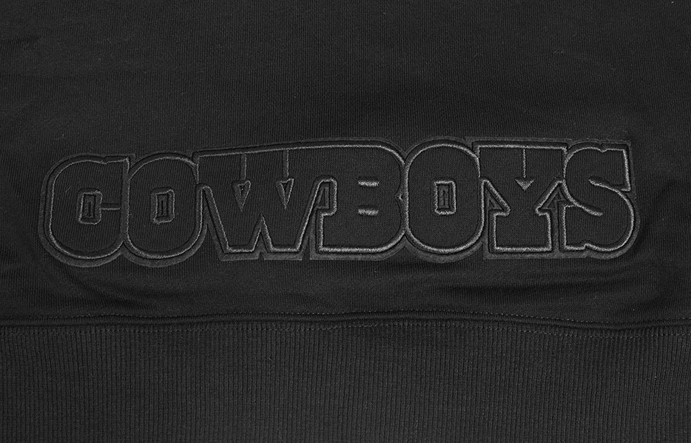NFL DALLAS COWBOYS NEUTRAL CROPPED WOMEN'S PULLOVER HOODIE (BLACK) - Image 5