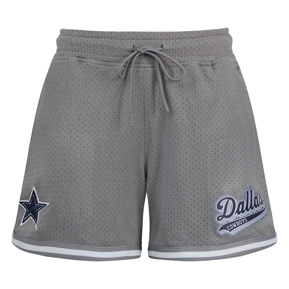 NFL DALLAS COWBOYS SCRIPT TAIL WOMEN'S MESH TAPE SHORT (GRAY) - Image 2