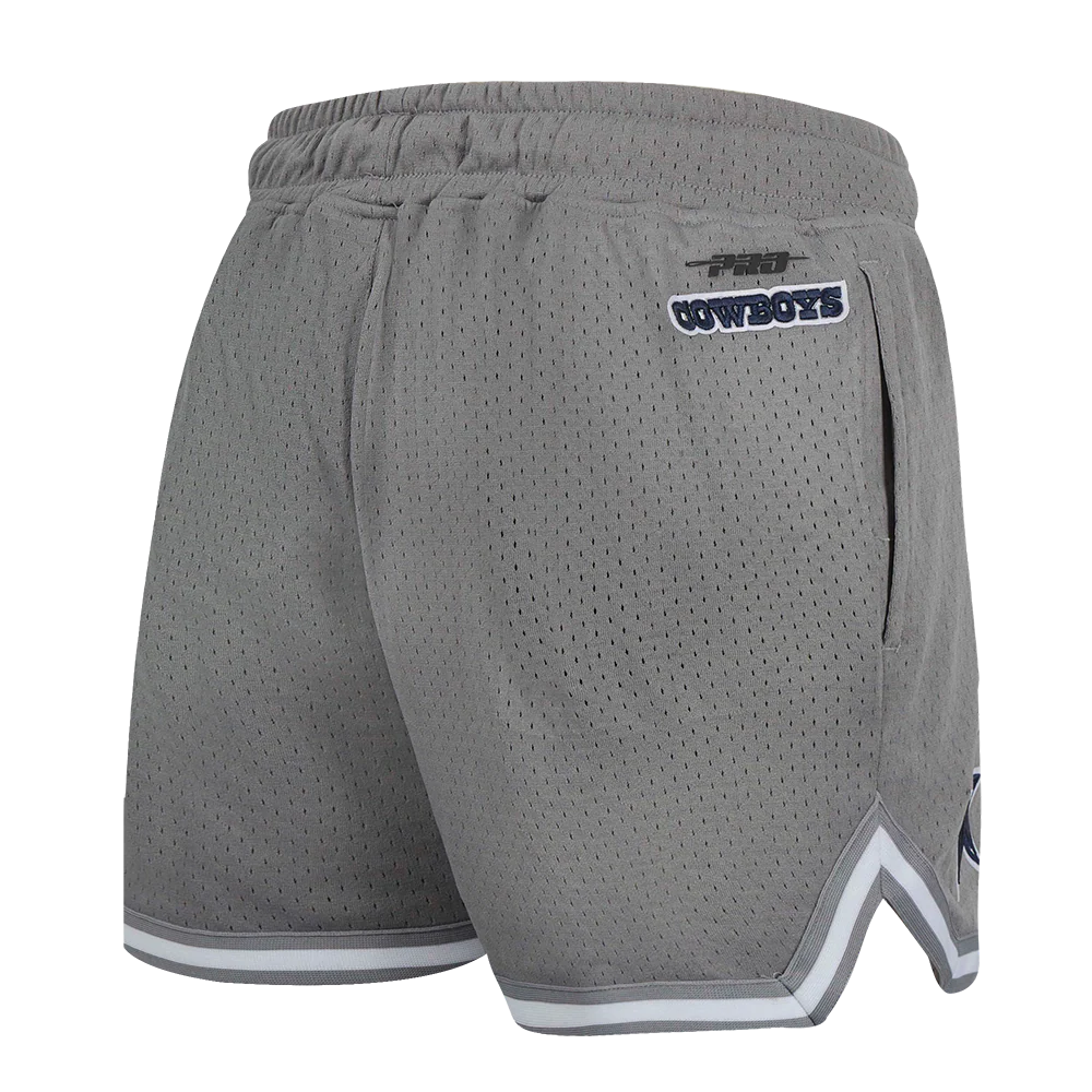 NFL DALLAS COWBOYS SCRIPT TAIL WOMEN'S MESH TAPE SHORT (GRAY) - Image 4
