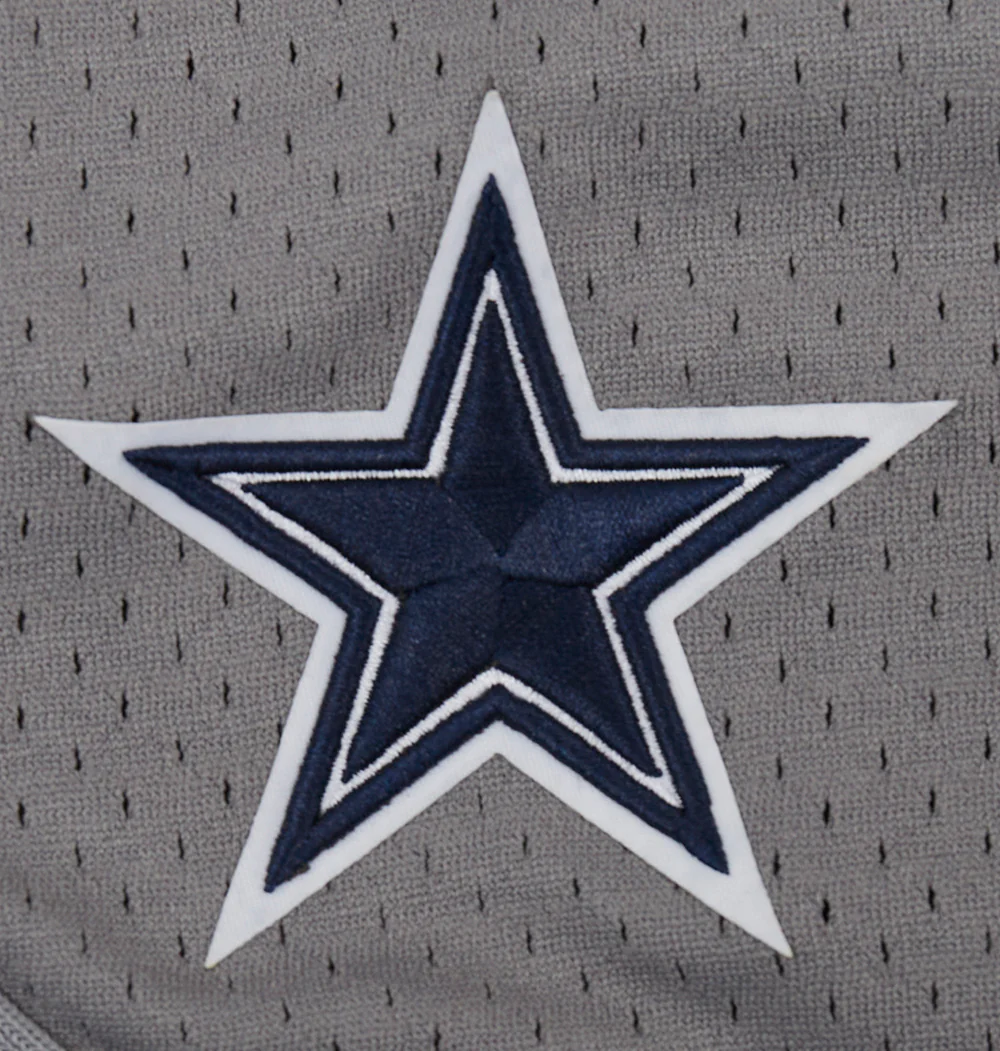NFL DALLAS COWBOYS SCRIPT TAIL WOMEN'S MESH TAPE SHORT (GRAY) - Image 5