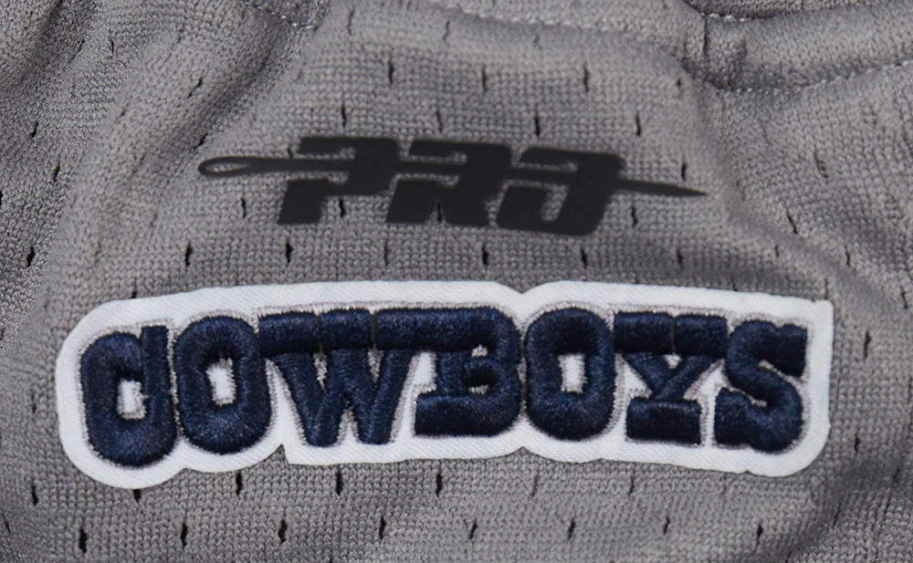 NFL DALLAS COWBOYS SCRIPT TAIL WOMEN'S MESH TAPE SHORT (GRAY) - Image 7