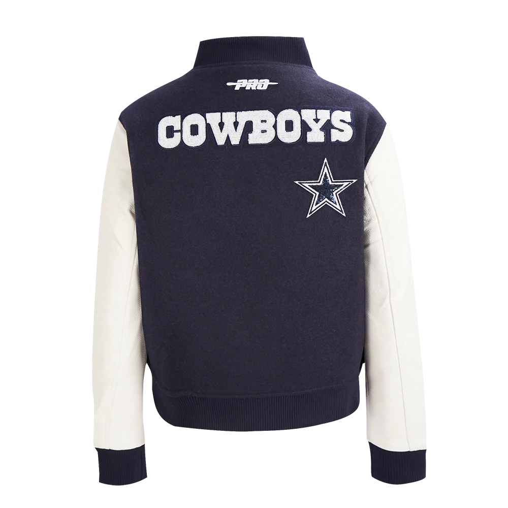NFL DALLAS COWBOYS GAME DAY CLASSICWOMEN'S WOOL VARSITY JACKET (MIDNIGHT NAVY/WHITE) - Image 3
