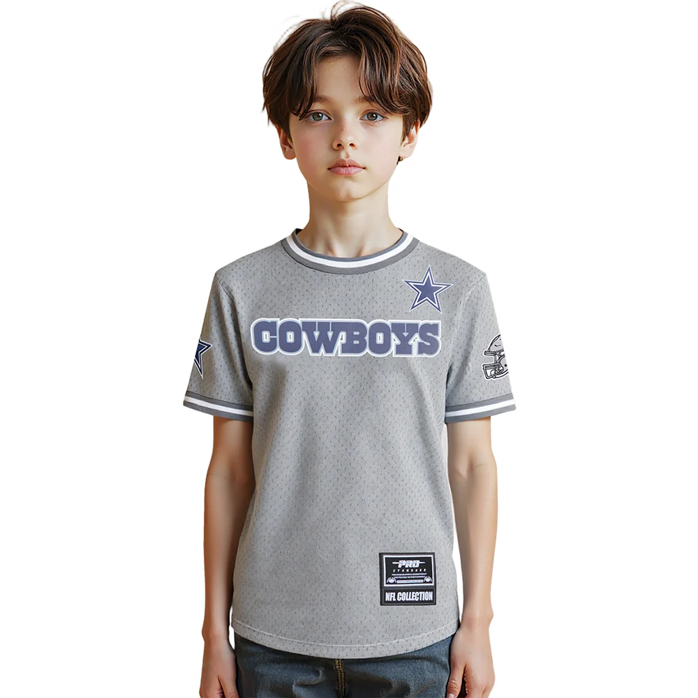 NFL DALLAS COWBOYS CLASSIC LITTLE BOYS SHORT SLEEVE MESH TEE (GRAY) - Image 8