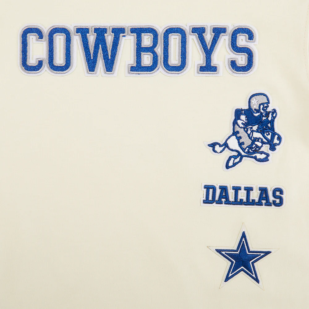 NFL DALLAS COWBOYS RETRO CLASSIC LITTLE BOYS SHORT SLEEVE TAPING TEE (EGGSHELL/DODGER BLUE) - Image 3