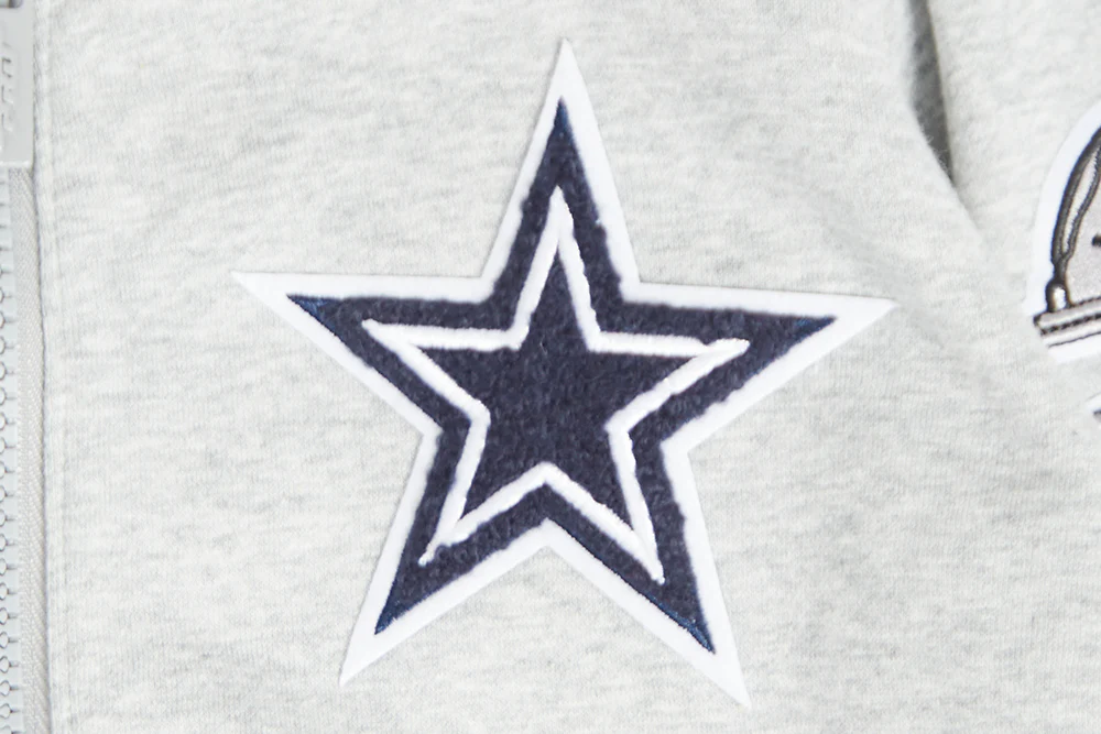 NFL DALLAS COWBOYS CLASSIC LITTLE BOYS FLEECE FULL ZIP HOODIE (HEATHER GREY) - Image 17
