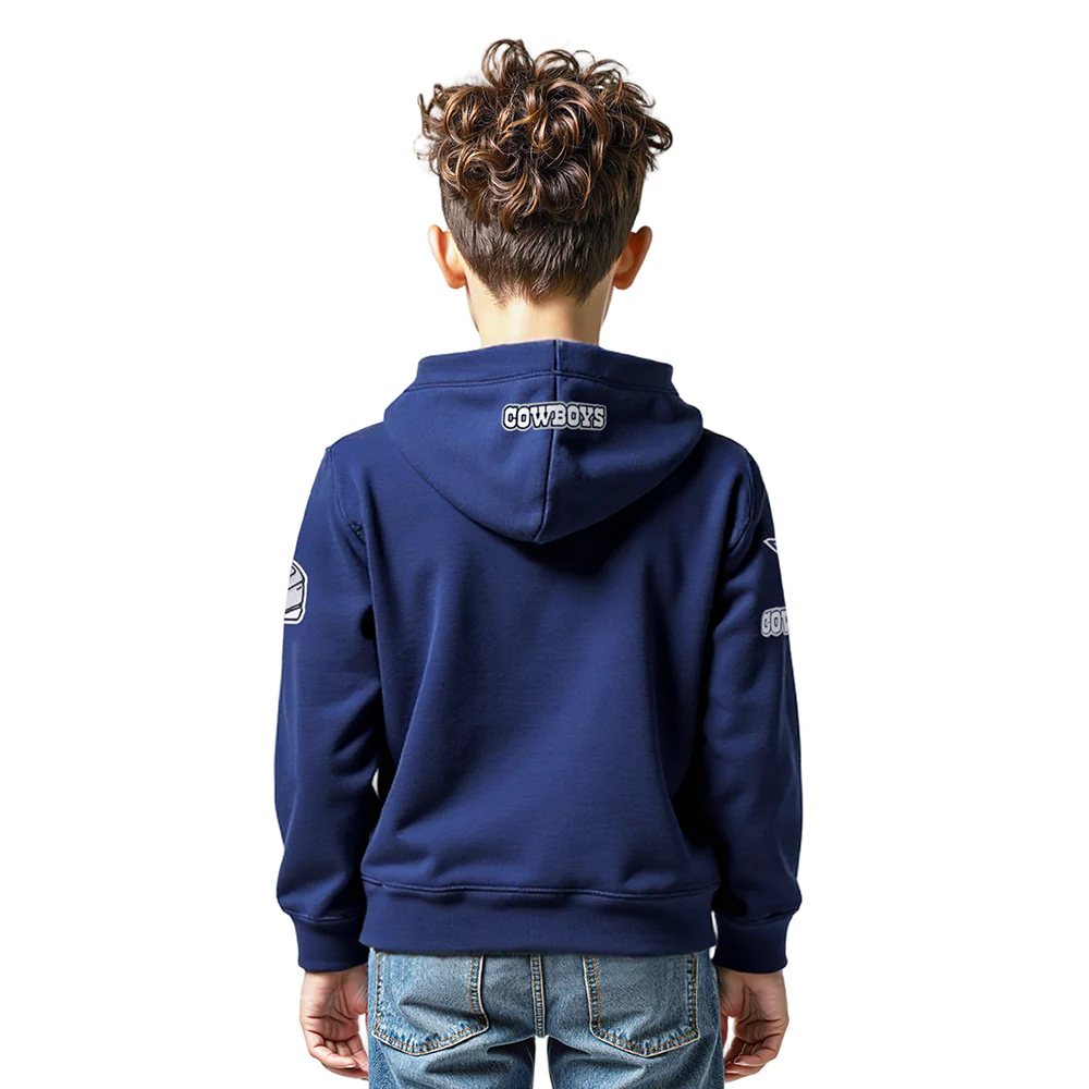 NFL DALLAS COWBOYS CLASSIC LITTLE BOYS FLEECE FULL ZIP HOODIE (MIDNIGHT NAVY) - Image 2