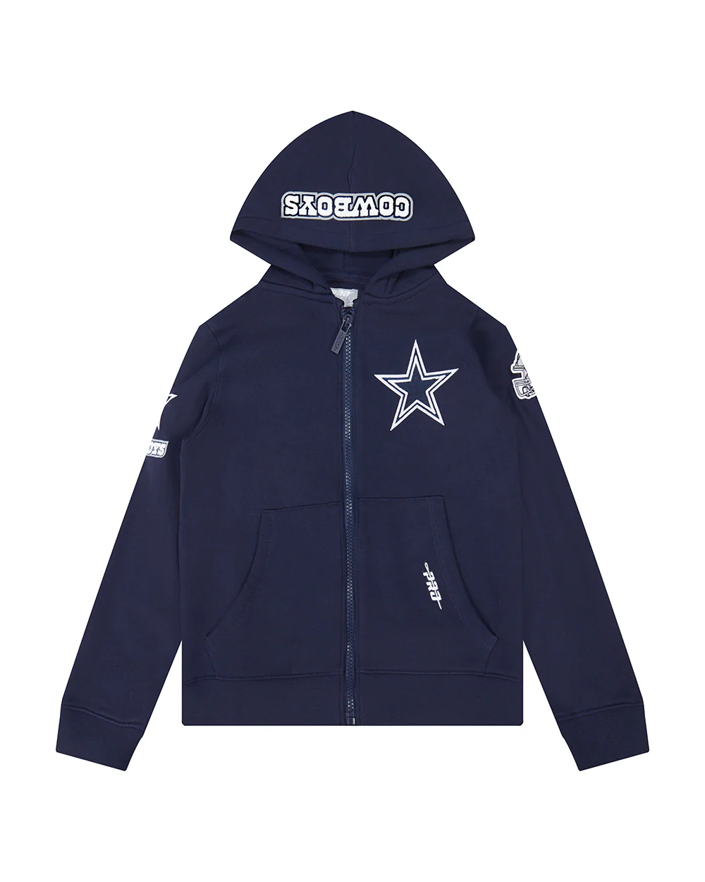 NFL DALLAS COWBOYS CLASSIC LITTLE BOYS FLEECE FULL ZIP HOODIE (MIDNIGHT NAVY) - Image 3