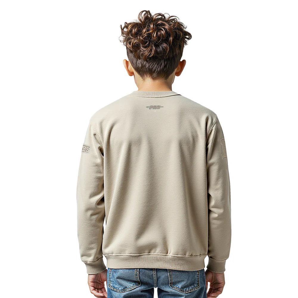 NFL DALLAS COWBOYS NEUTRAL LITTLE BOYS FLEECE CREWNECK (TAUPE) - Image 2