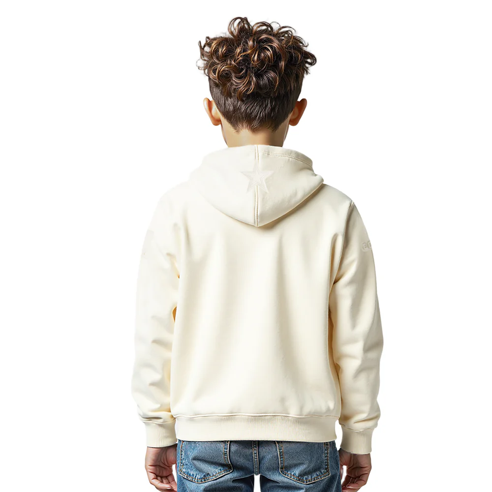 NFL DALLAS COWBOYS NEUTRAL LITTLE BOYS FLEECE PULLOVER HOODIE (EGGSHELL) - Image 2
