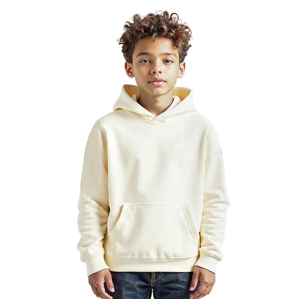 NFL DALLAS COWBOYS NEUTRAL LITTLE BOYS FLEECE PULLOVER HOODIE (EGGSHELL) - Image 9