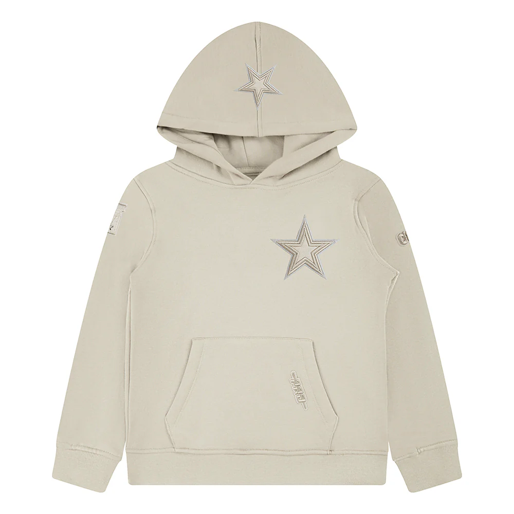 NFL DALLAS COWBOYS NEUTRAL LITTLE BOYS FLEECE PULLOVER HOODIE (TAUPE) - Image 3