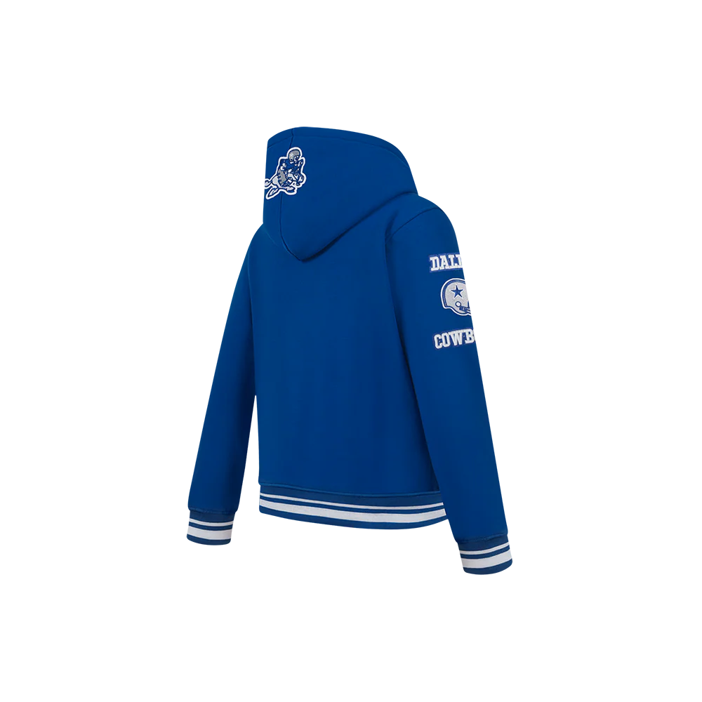 NFL DALLAS COWBOYS RETRO CLASSICS LITTLE BOY'S RIB FLEECE PO HOODIE (DODGER BLUE) - Image 4