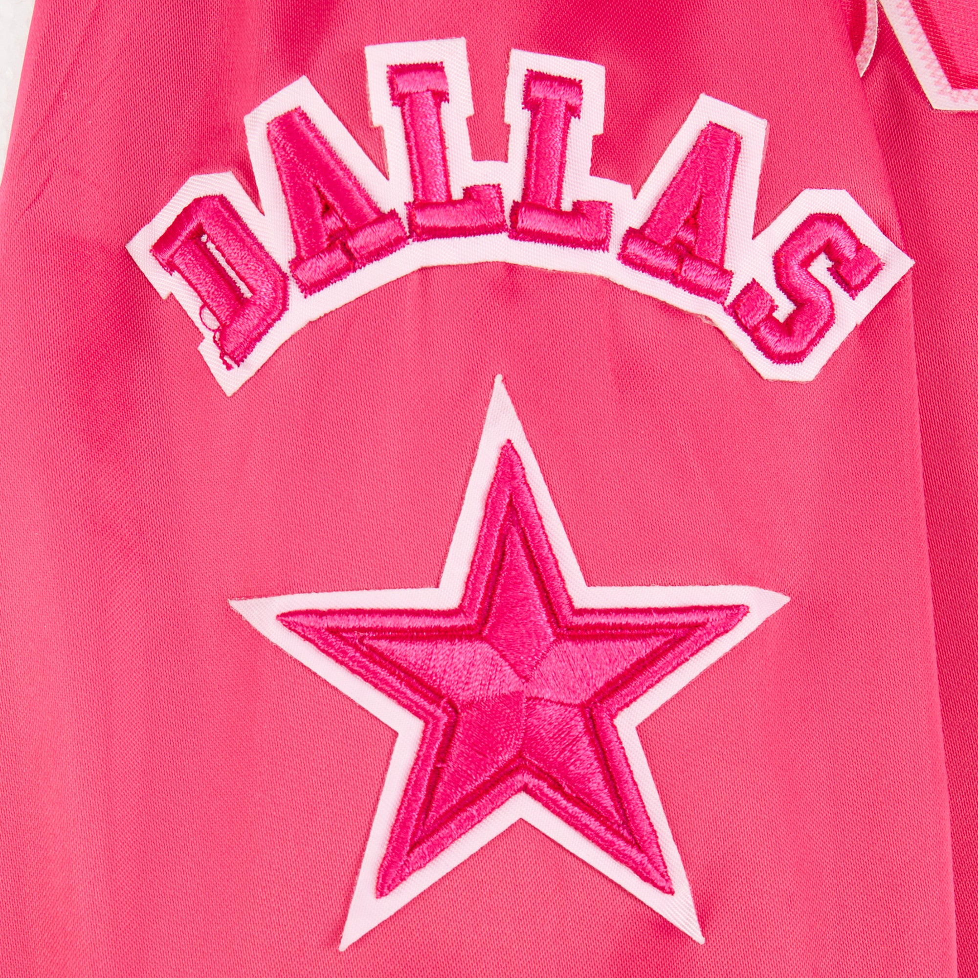 NFL DALLAS COWBOYS TRIPLE PINK LITTLE GIRLS SATIN JACKET (BEETROOT PURPLE) - Image 9