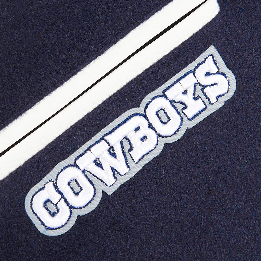 NFL DALLAS COWBOYS CLASSIC LITTLE BOYS WOOL VARSITY JACKET (MIDNIGHT NAVY/WHITE) - Image 5