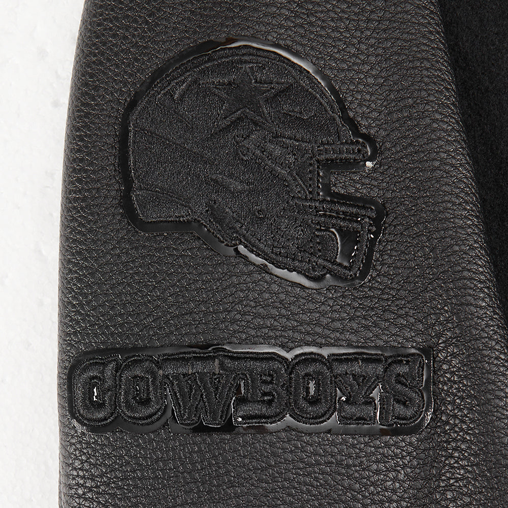 NFL DALLAS COWBOYS TRIPLE BLACK LITTLE BOYS WOOL VARSITY JACKET (JET BLACK) - Image 8