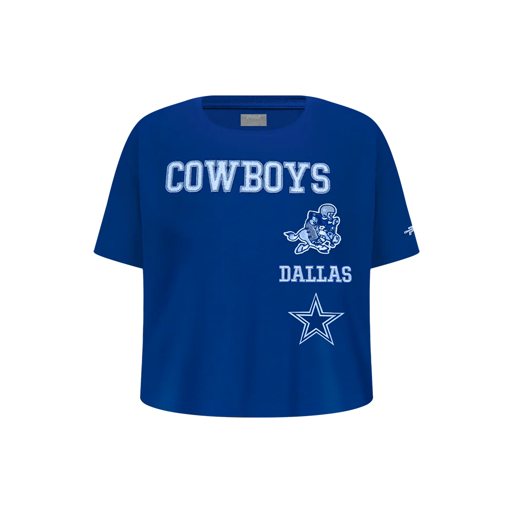 NFL DALLAS COWBOYS RETRO CLASSIC LITTLE GIRLS  SHORT SLEEVE BOXY TEE (DODGER BLUE)