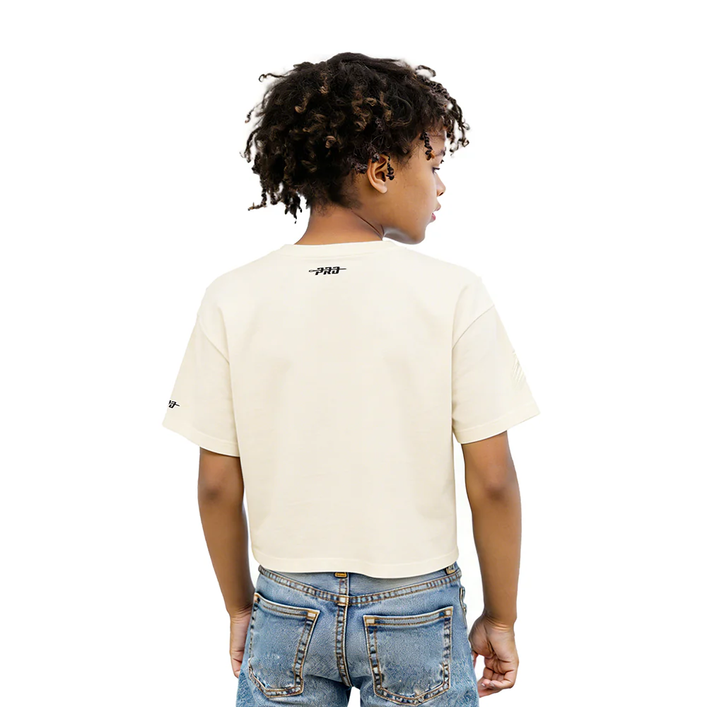 NFL DALLAS COWBOYS RETRO CLASSIC LITTLE GIRLS  SHORT SLEEVE BOXY TEE (EGGSHELL) - Image 2