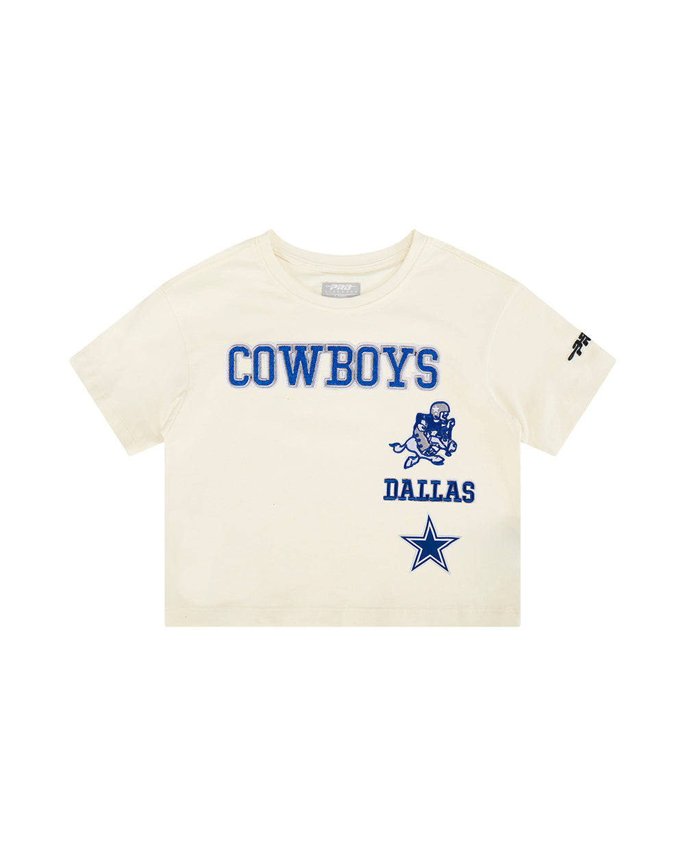 NFL DALLAS COWBOYS RETRO CLASSIC LITTLE GIRLS  SHORT SLEEVE BOXY TEE (EGGSHELL) - Image 3