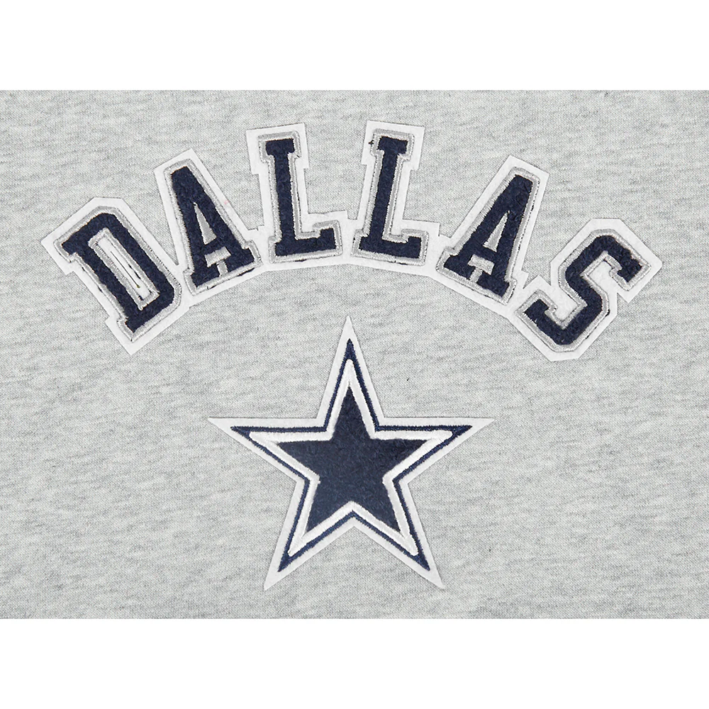 NFL DALLAS COWBOYS CLASSIC LITTLE GIRL'S FLC CREWNECK (HEATHER GREY) - Image 7