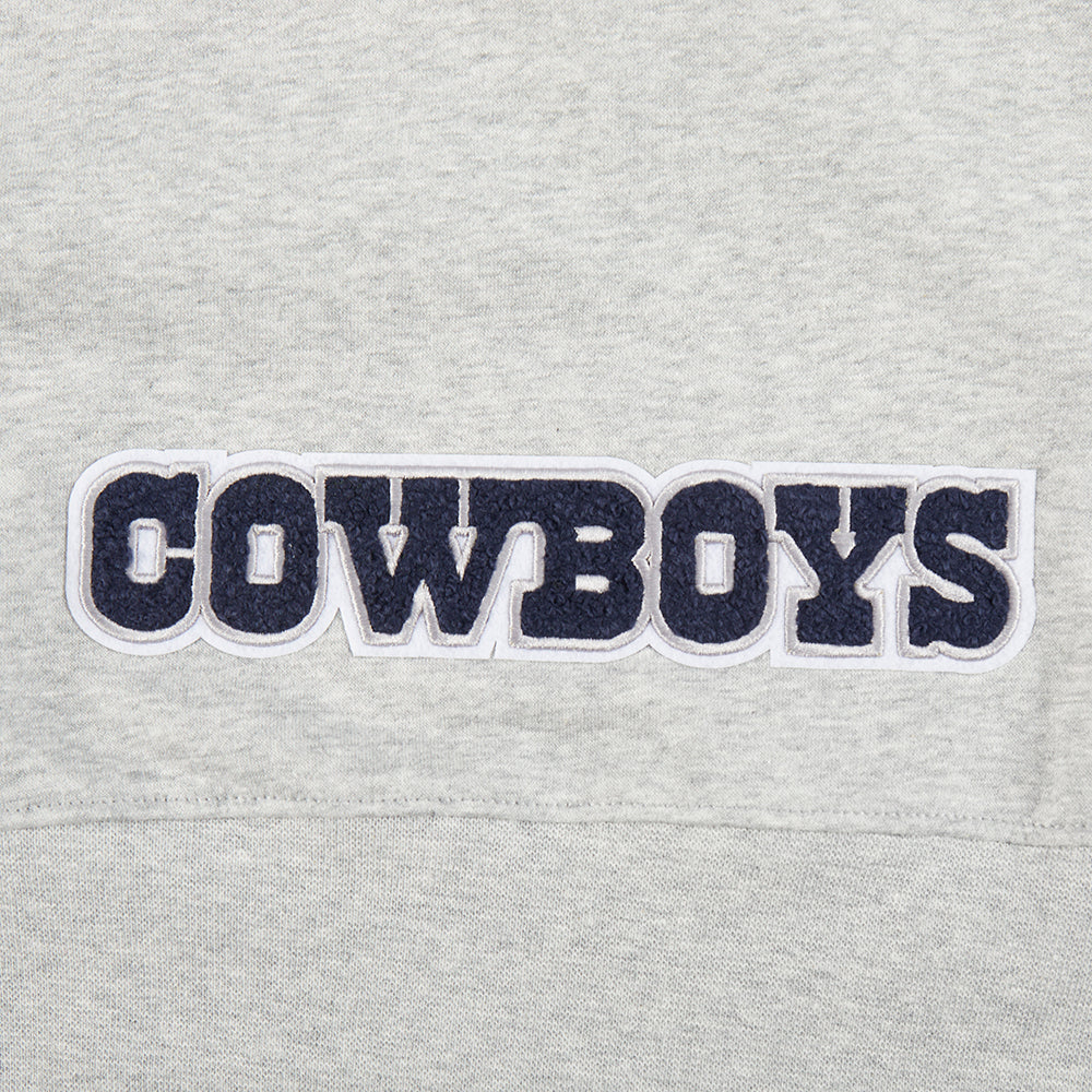 NFL DALLAS COWBOYS CLASSIC LITTLE GIRLS  FLEECE FULL ZIP HOODIE (HEATHER GREY) - Image 5
