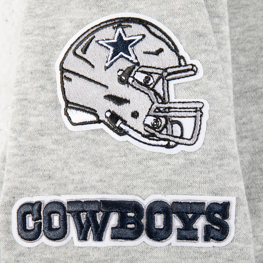 NFL DALLAS COWBOYS CLASSIC LITTLE GIRLS  FLEECE FULL ZIP HOODIE (HEATHER GREY) - Image 6