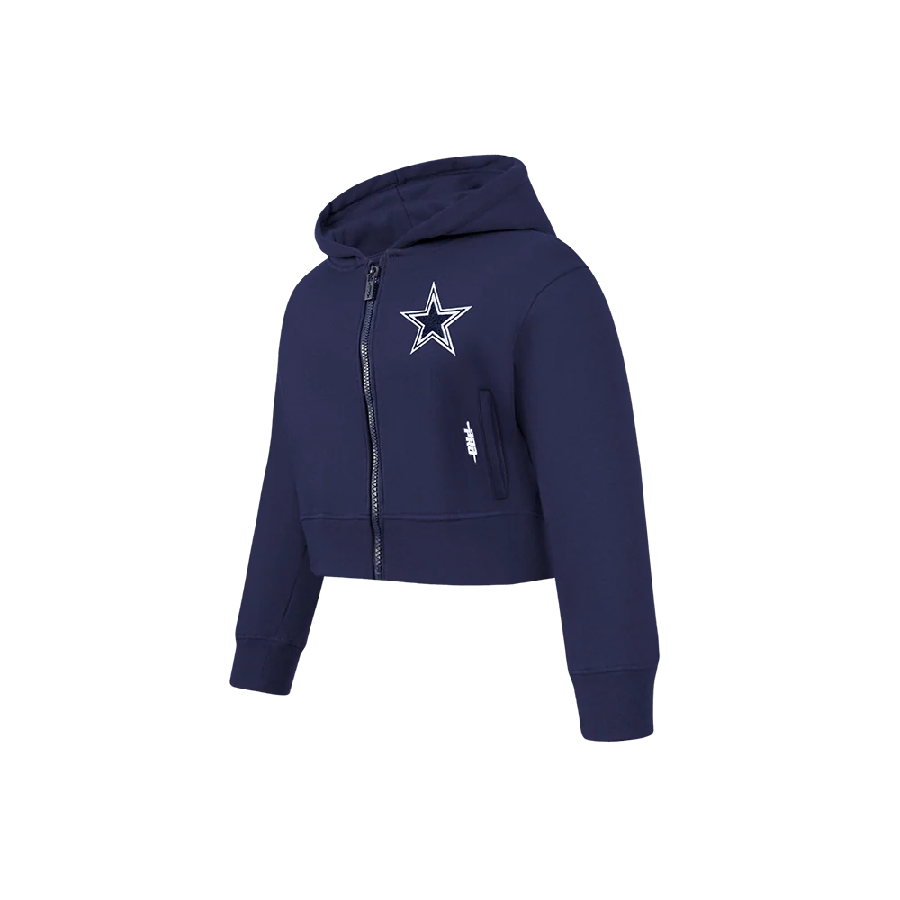 NFL DALLAS COWBOYS CLASSIC LITTLE GIRLS  FLEECE FULL ZIP HOODIE (MIDNIGHT NAVY) - Image 2