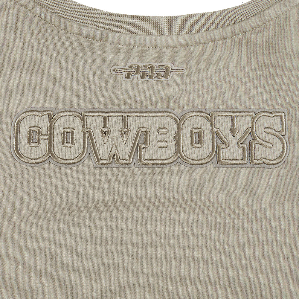 NFL DALLAS COWBOYS NEUTRAL LITTLE GIRLS FLEECE CREWNECK (TAUPE) - Image 6