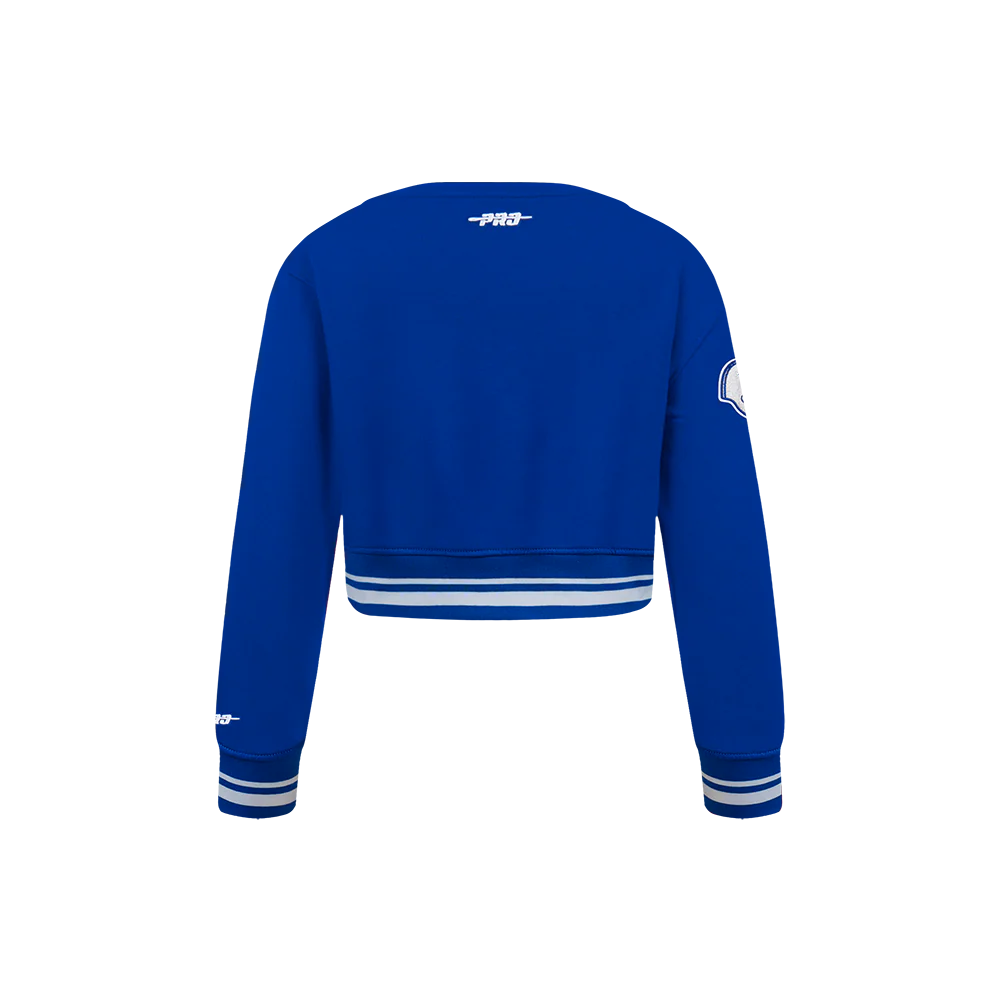 NFL DALLAS COWBOYS RETRO CLASSIC LITTLE GIRLS RIB FLEECE CREWNECK (DODGER BLUE) - Image 3