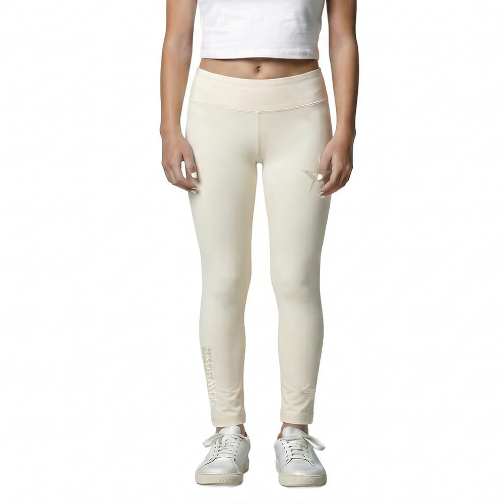NFL DALLAS COWBOYS NEUTRAL LITTLE GIRLS LEGGING (EGGSHELL) - Image 2