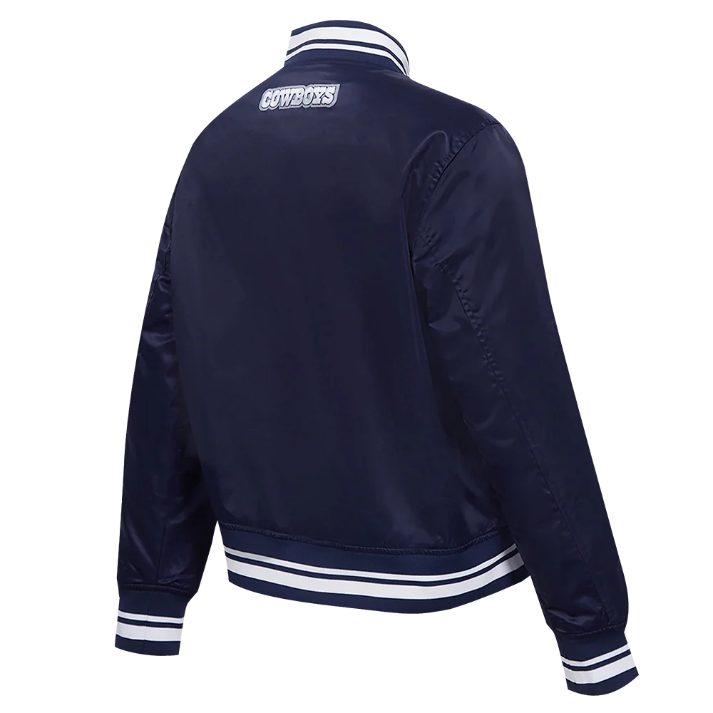 NFL DALLAS COWBOYS SCRIPT TAIL WOMEN'S SATIN JACKET (MIDNIGHT NAVY) - Image 4