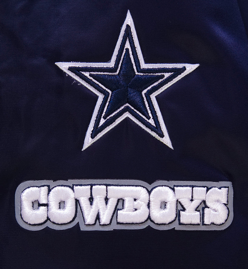 NFL DALLAS COWBOYS CLASSIC WOMEN'S SATIN JACKET (MIDNIGHT NAVY) - Image 6