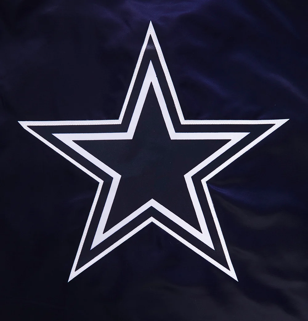 NFL DALLAS COWBOYS CLASSIC WOMEN'S SATIN JACKET (MIDNIGHT NAVY) - Image 8
