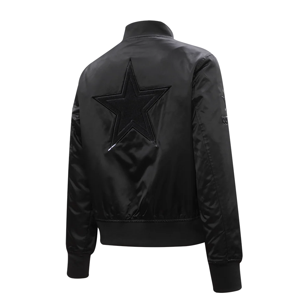 NFL DALLAS COWBOYS TRIPLE BLACK WOMEN'S SATIN JACKET (TRIPLE BLACK WOMEN'S) - Image 3