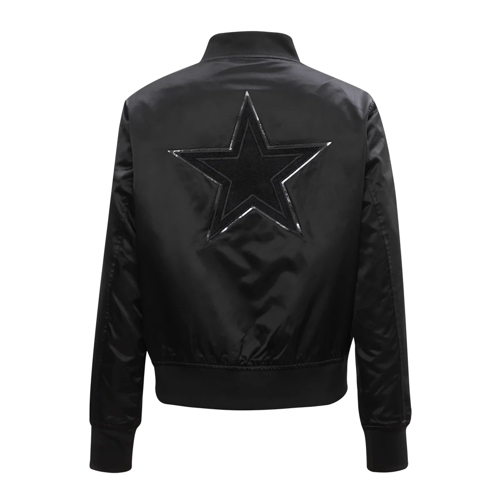NFL DALLAS COWBOYS TRIPLE BLACK WOMEN'S SATIN JACKET (TRIPLE BLACK WOMEN'S) - Image 4