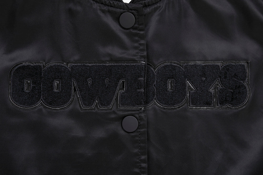 NFL DALLAS COWBOYS TRIPLE BLACK WOMEN'S SATIN JACKET (TRIPLE BLACK WOMEN'S) - Image 5