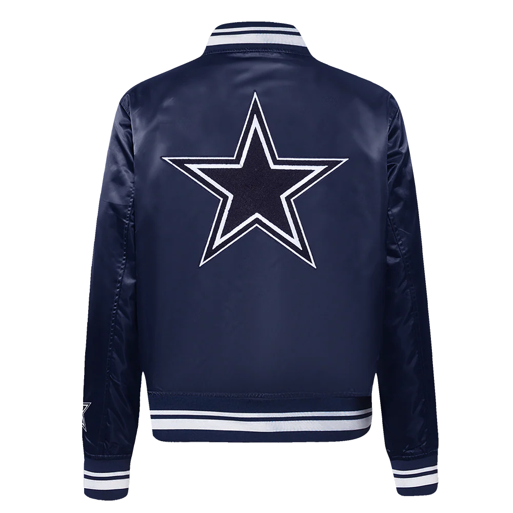 NFL DALLAS COWBOYS MASHUP WOMEN'S RIB SATIN JACKET (MIDNIGHT NAVY) - Image 3